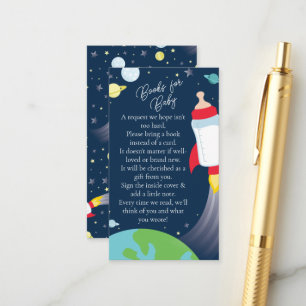 Carte D'accompagnement Baby shower spatial Rocket Books for Baby