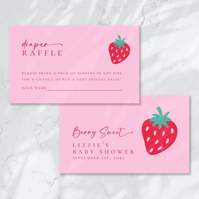 Carte D'accompagnement Baby shower sucré au fraisier (Créateur téléchargé)