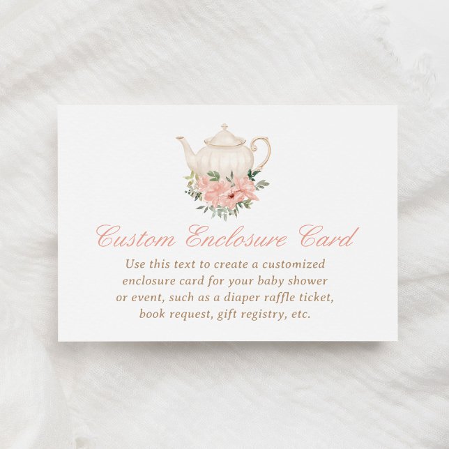 Carte D'accompagnement Baby shower Tea Party personnalisé (Créateur téléchargé)