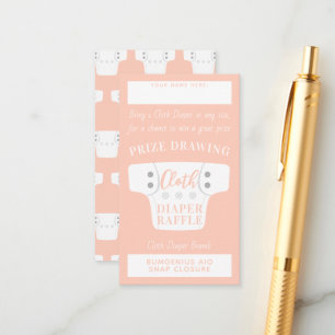 Carte D'accompagnement Baby shower Tickets à rabat en tissu Peach rose