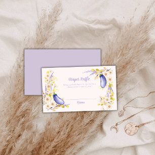 Carte D'accompagnement Baby Shower Tirage Couche Lavande Daisy Aubergine