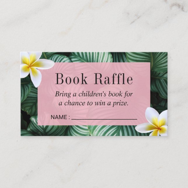 Carte D'accompagnement Baby shower Tropical Réserver Raffle Billets (Devant)
