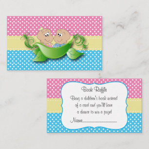 Carte D'accompagnement Baby shower Twin - Deux Pois Dans Un Raffin De Liv