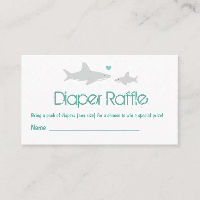 Carte D'accompagnement Baby shower vert blanc de requin de calèche (Devant)