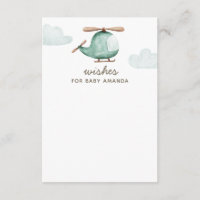 Baby shower Wings & Advice. Hélicoptère aquarelle