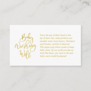 Carte D'accompagnement Baby shower, Wishing Well, Creative Gold Script