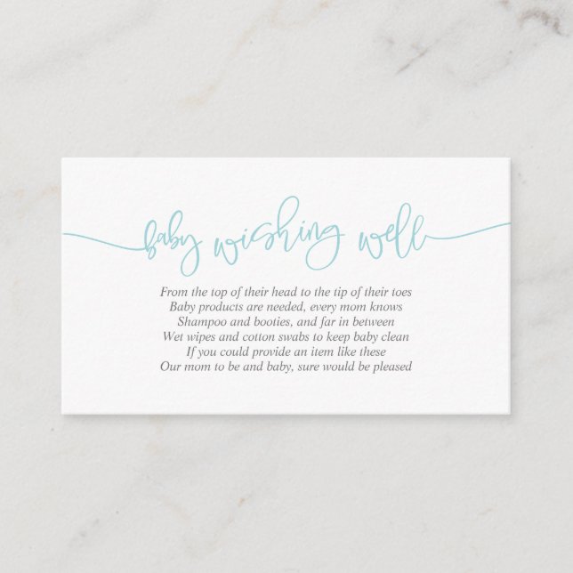 Carte D'accompagnement Baby shower, Wishing Well, Creative Tiffany Script (Devant)