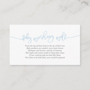 Carte D'accompagnement Baby shower, Wishing Well, Script bleu créatif