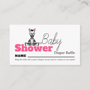 Carte D'accompagnement Baby Zebra, Baby shower Déchets Raffle