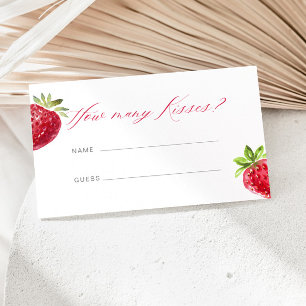 Carte D'accompagnement Baie en amour Fraise Combien de baisers