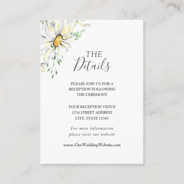 Carte D'accompagnement Baies blanches Verdure Floral Mariage d'aquarelle (Devant)