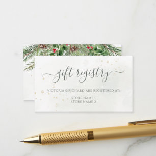 Carte D'accompagnement Baies d'hiver rustiques Pine Cône Mariage de verdu