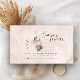 Carte D'accompagnement Baignée Rustique Bohème pour Bébé Éléphant Adorabl