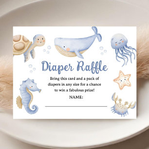 Carte D'accompagnement Bain de bébé baleine garçon océan bleu Raffe Diape