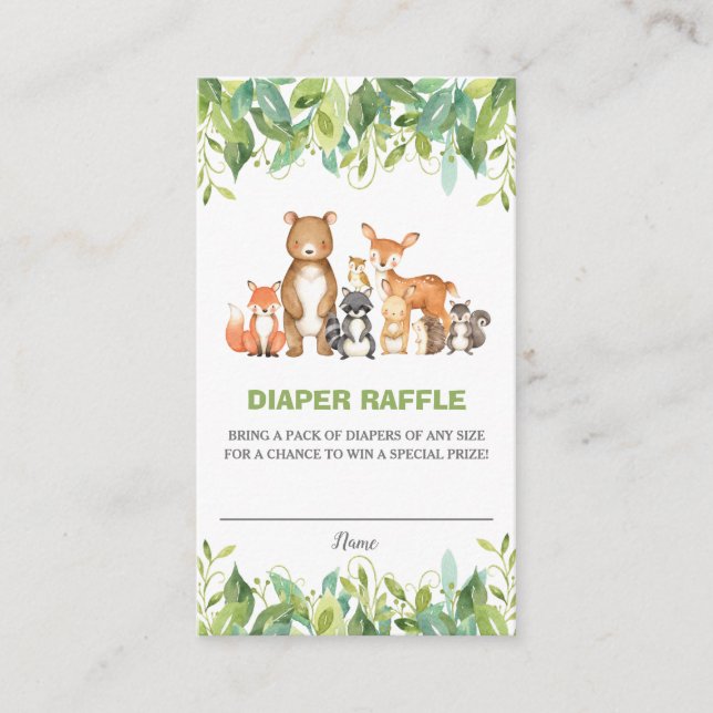 Carte D'accompagnement Balai Neutre Bois Animaux Végétaux Feuilles (Devant)
