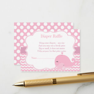 Carte D'accompagnement Baleine mignonne avec Bébé rose Fille Bébé Déchet