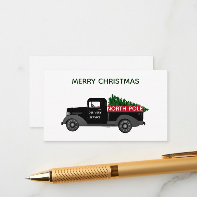 Carte D'accompagnement Balise cadeau de Noël pour camion de livraison du  (Devant/Arrière en situation)