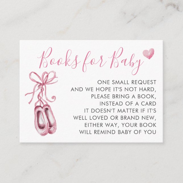 Carte D'accompagnement Ballerina rose Ballet Chaussures Fille Livres pour (Devant)