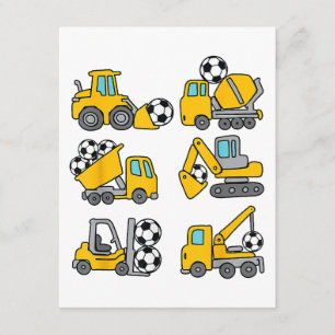 Carte D'accompagnement Ballon de Football Enfants Football Camions de Con