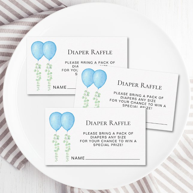 Carte D'accompagnement Ballons bleu rouille Baby shower jumeau garçon (Créateur téléchargé)