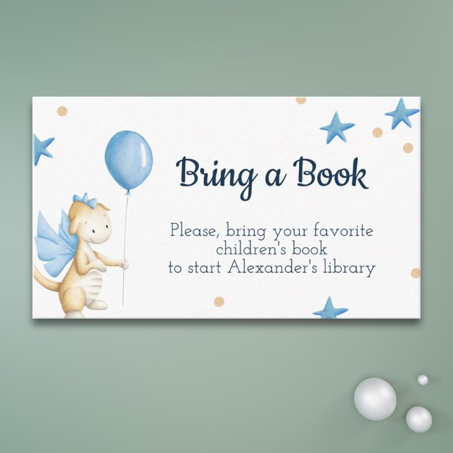 Carte D'accompagnement Ballons de dragon mignonne Boy Apportez un livre (Créateur téléchargé)