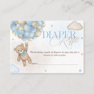 Carte D'accompagnement Ballons d'ours Baby shower de plongeur Raffle