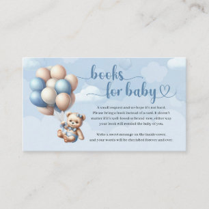 Carte D'accompagnement Ballons d'ours bleu et brun mignons Livres pour bé