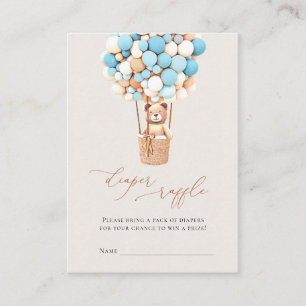 Carte D'accompagnement Ballons d'Ours Brown Roulettes Raffle Billets Encl