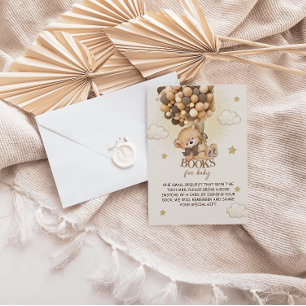 Carte D'accompagnement Ballons d'ours demande de livre beige brun