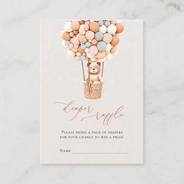 Carte D'accompagnement Ballons d'ours rose et bleu Bonnets de chaudière R (Devant)