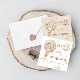 Carte D'accompagnement Ballons en forme d'ours beige blanc Tirage au sort