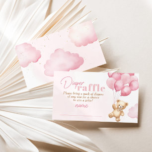 Carte D'accompagnement Ballons roses en peluche ours billet de tombola