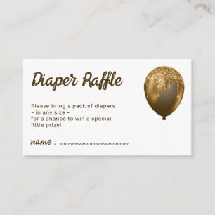 Carte D'accompagnement Balloon Sparkle Bronze Party Glitz Diaper Raffles