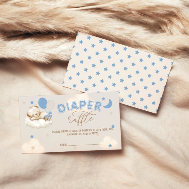 Carte D'accompagnement Balloons Bleu Ours Garçon Baby shower Déchets Raff (Créateur téléchargé)