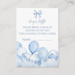 Carte D'accompagnement Balloons Bleus Baby shower Déchets Raffin