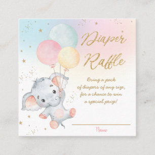 Carte D'accompagnement Balloons Eléphants Mets Whimsical Raffle En
