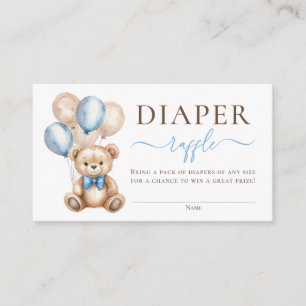 Carte D'accompagnement Balloons Ours Teddy Bleu Baby shower Déchets Raffi