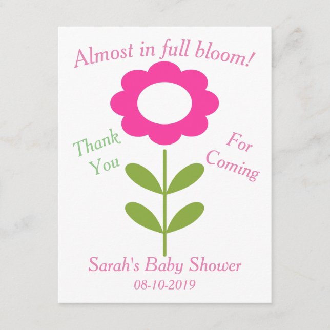 Carte D'accompagnement Balm à lèvres rondes Baby shower floral Favoriser (Devant)