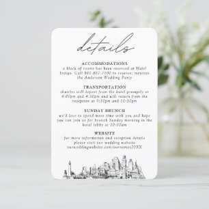 Carte D'accompagnement Baltimore Mariage Petits détails verticaux