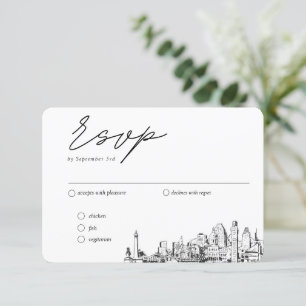 Carte D'accompagnement Baltimore Mariage traditionnel RSVP Options de rep