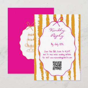 Carte D'accompagnement Bandes fantaisistes manuscrites Peinture de mariag