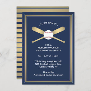 Carte D'accompagnement Bar Mitzvah Réception Détails Baseball Thème Party