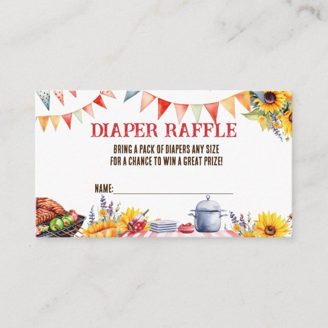 Carte D'accompagnement Barbecue rustique BABY-Q Barbecue Picnic Diaper Ra (Devant)