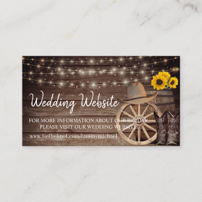 Carte D'accompagnement Baril de bois de pays - Tournesol - Site Mariage (Devant)