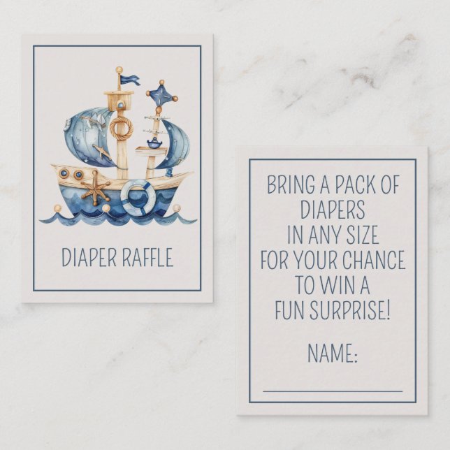 Carte D'accompagnement Barre de Baby shower bleu marine (Devant / Derrière)