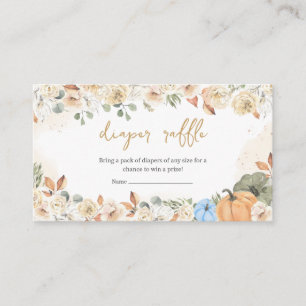 Carte D'accompagnement Barre de Baby shower Citrouille bleu
