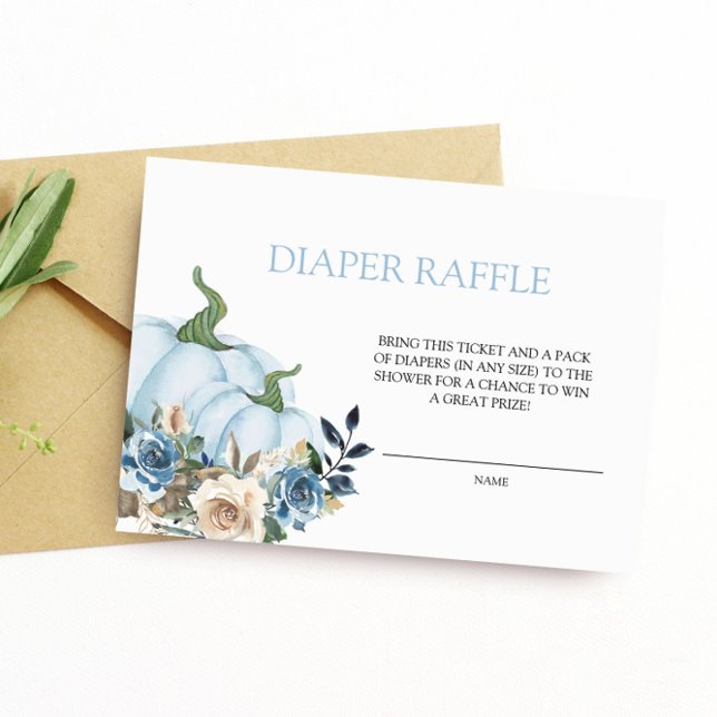 Carte D'accompagnement Barre de Baby shower Citrouille bleu (Créateur téléchargé)