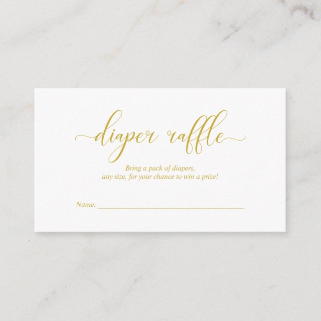 Carte D'accompagnement Barre de couches baby shower, Script Or moderne (Devant)