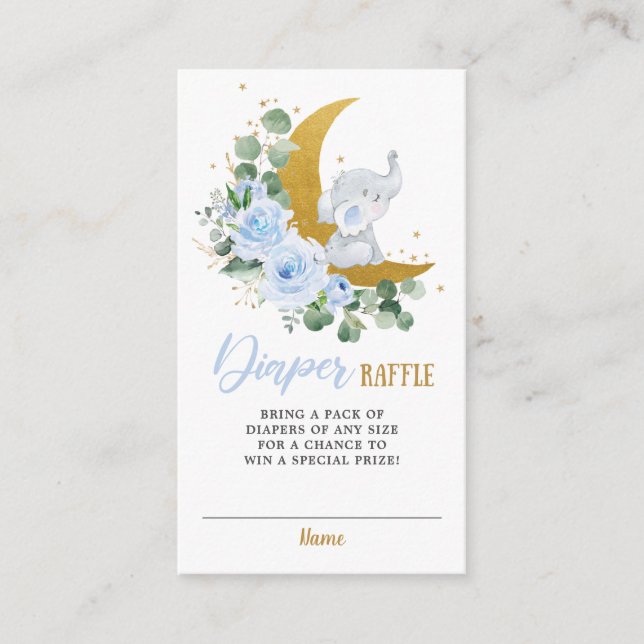Carte D'accompagnement Barreau bleu Baby shower floral (Devant)