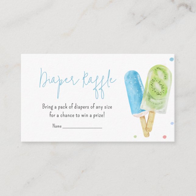 Carte D'accompagnement Barreau bleu Baby shower Popsicle (Devant)